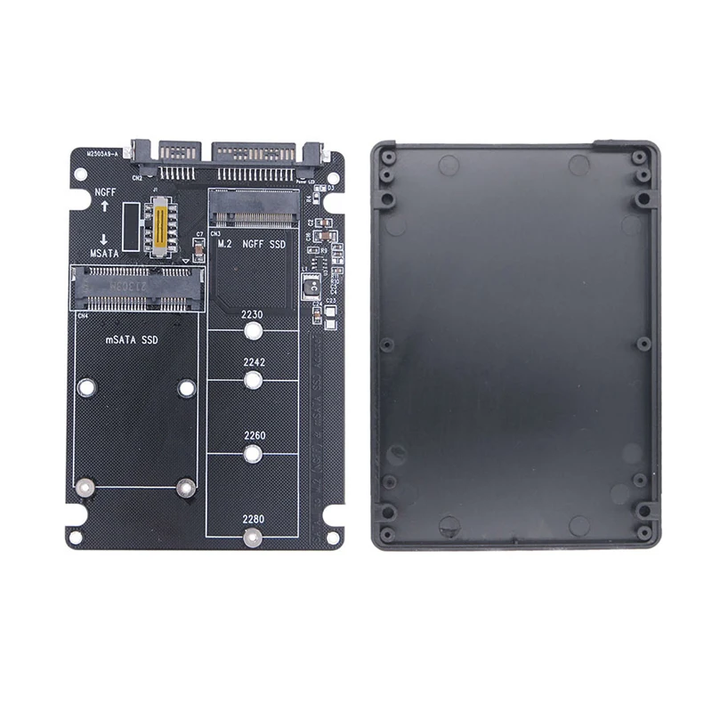 External SSD Case M2 NGFF B Key / mSATA to SATA3.0 2.5inch Adapter Converter Riser Card with SATA to USB 3.0 Cable For PC Laptop