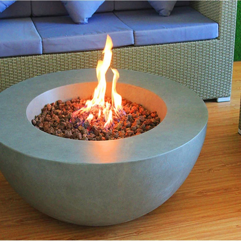 

D106CM H40CM Открытый газовый камин Круглый пейзаж Отопление Декоративный камин Вилла Двор B&B Отопление и ямы для барбекю