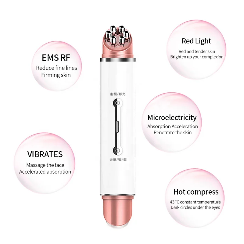 Home Use Heating Vibration Eye Skin Tightening Lifting Beauty Massager Device