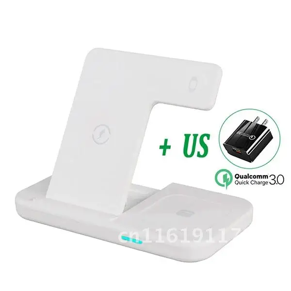 Wireless Charger Stand 30W Qi For iPhone 13 12 Samsung 3 In 1 Qi Fast Charging Dock Station for Airpods Pro Watch IWatch 7