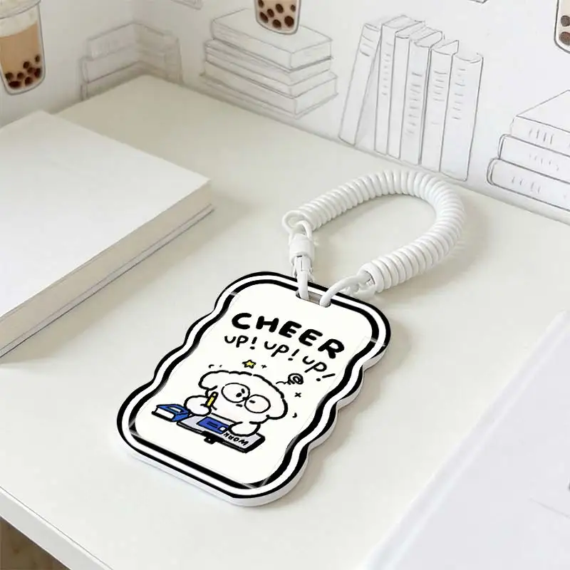 Card Protective Case for Kpop Photocard Holder Student Bus/Meal Card Protection Case Photo Protector Stretchable Spring Cord