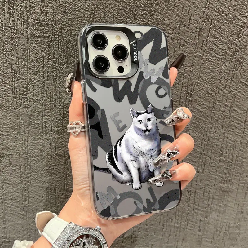 

Creative Ferocious Cat Laser Phone Case For IPhone 16 15 14 Pro Max Plus 13 12 Mini 11 Pro Max Shockproof Protective Back Covers