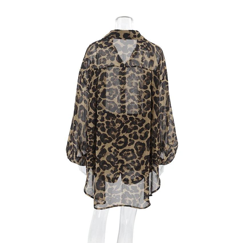 HiLoc Sexy Leopard Print 2-Piece Pajamas Women's Loose Deep V Button Top Elastic Waist Shorts Summer Home Holiday Loungewear New