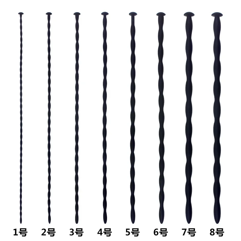 8 قطعة/المجموعة سيليكون طويل الحصان العين قسطرة الإحليل قضيب السبر لعبة استثارة القضيب مجرى البول موسع تحفيز الجنس لعب الكبار للرجال 18