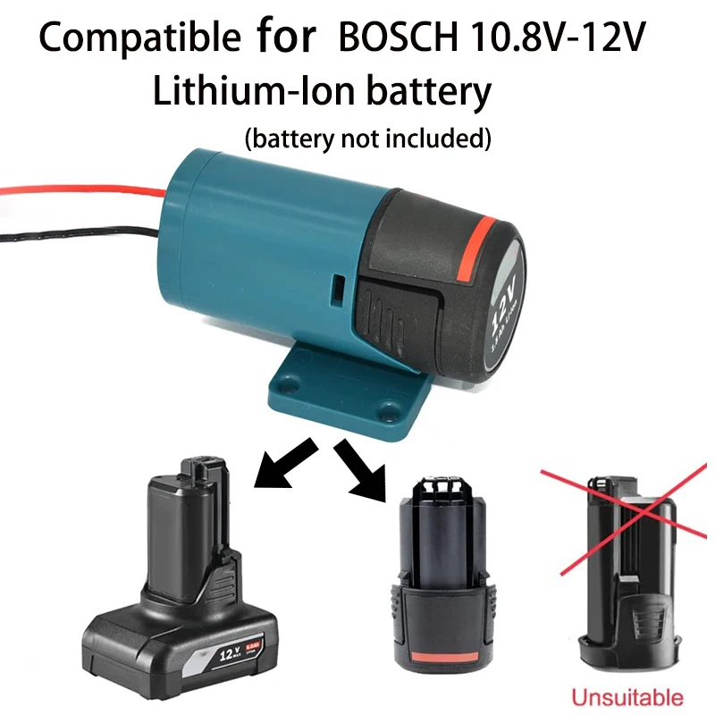 Adapter for Bosch 10.8V 12V Li-ion Battery DIY Power Connector Power Tool Battery Converters with 14AWG Wires for Work Light