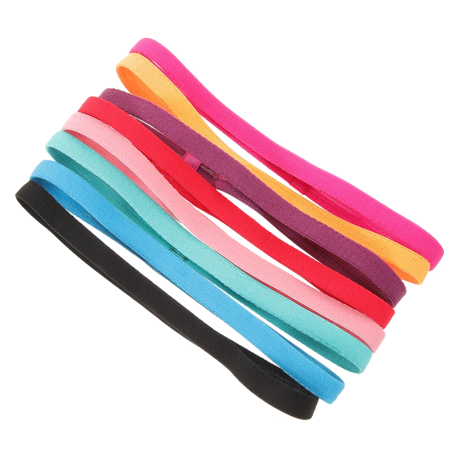 

8pcs Anti-slip Headbands Elastic Hair Bands for Men Women Fitness Sports Non-skid Sweatbands Lightweight Comfortable