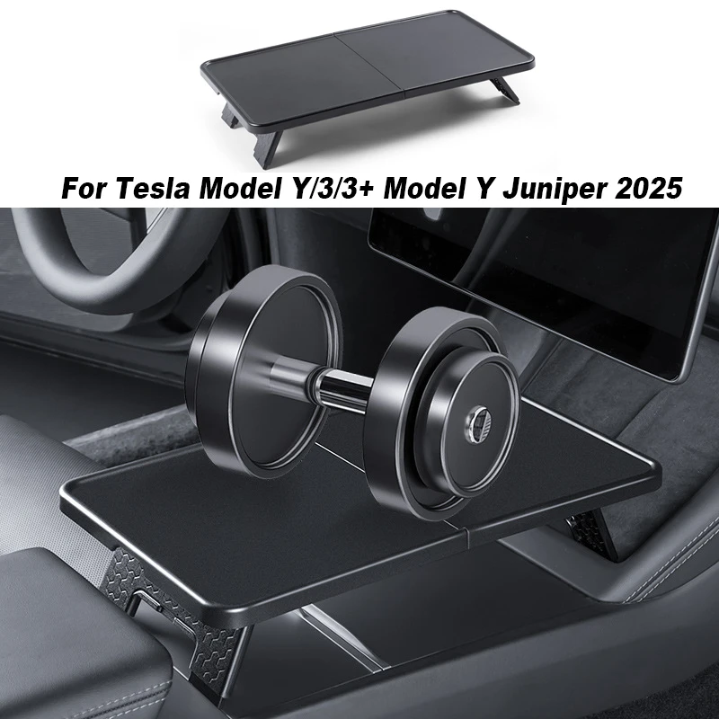 Center Control Tray Table For Tesla Model Y/3/3+ Model Y Juniper Office Folding Tray Small Dining Desk Portable Car Accessories