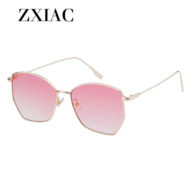 

ZXIAC Fashion Polygonal Frame Sunglasses Women men Trendy Retro Luxury Design Metal Frame Ocean lens Sun Glasses Shades UV400