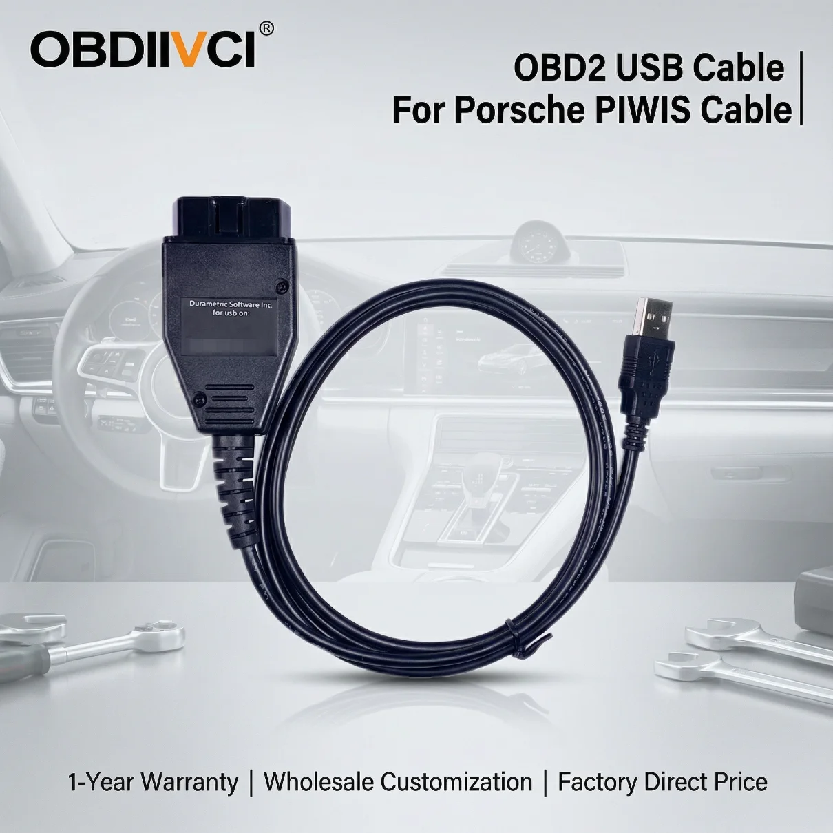 For Pors-che PIW-IS OBD2  Diagnostic Cable Du-rametric Software V3.0.15.0 Support Most of Models From 1996 to 2007 vehicles