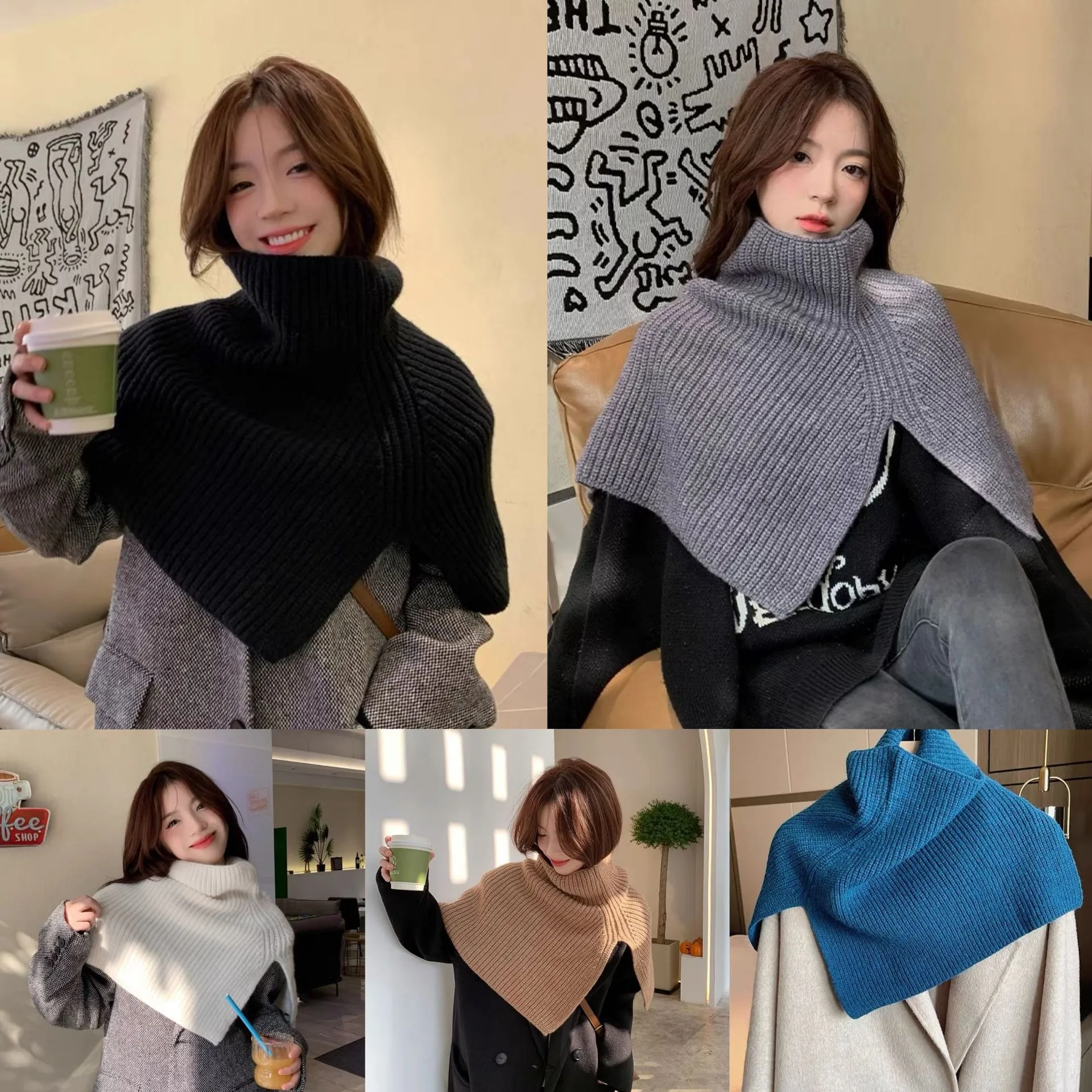 New Rabbit Fur Scarf Women Winter Warm Soft Furry Scarves Casual Female Lady Outdoor Neck Warmer Collar