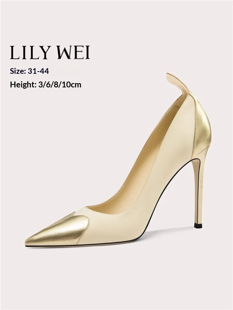 

Spring pointed toe shallow leather cloth stitching single shoes banquet dress large size small size thin high-heeled women shoes