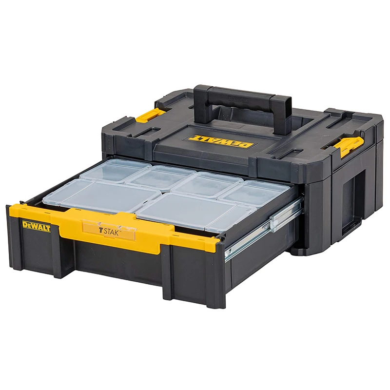 DEWALT DWST1-70705 T-STAK III Tool Storage Box with Drawer  Stackable Portable Hardware Accessories Case Removable Storage Totes