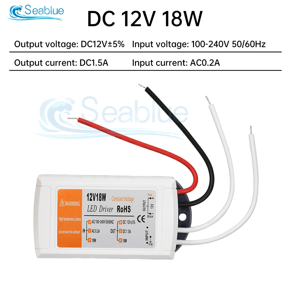 LED Driver AC 90-240V To DC 12V 18W 1.5A 28W 2A 48W 4A LED Constant Current Driver Power Unit Supply For Driver LED Transformer