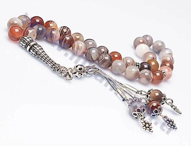 

IQRAH Agate Stone Rosary (925 SETTING SILVER)