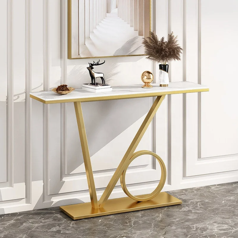 #Rock Board Nordic Light Luxury Modern Console Table for Hotel Hallway Disassembly Assembly Simple Small Creative Home Decoratio