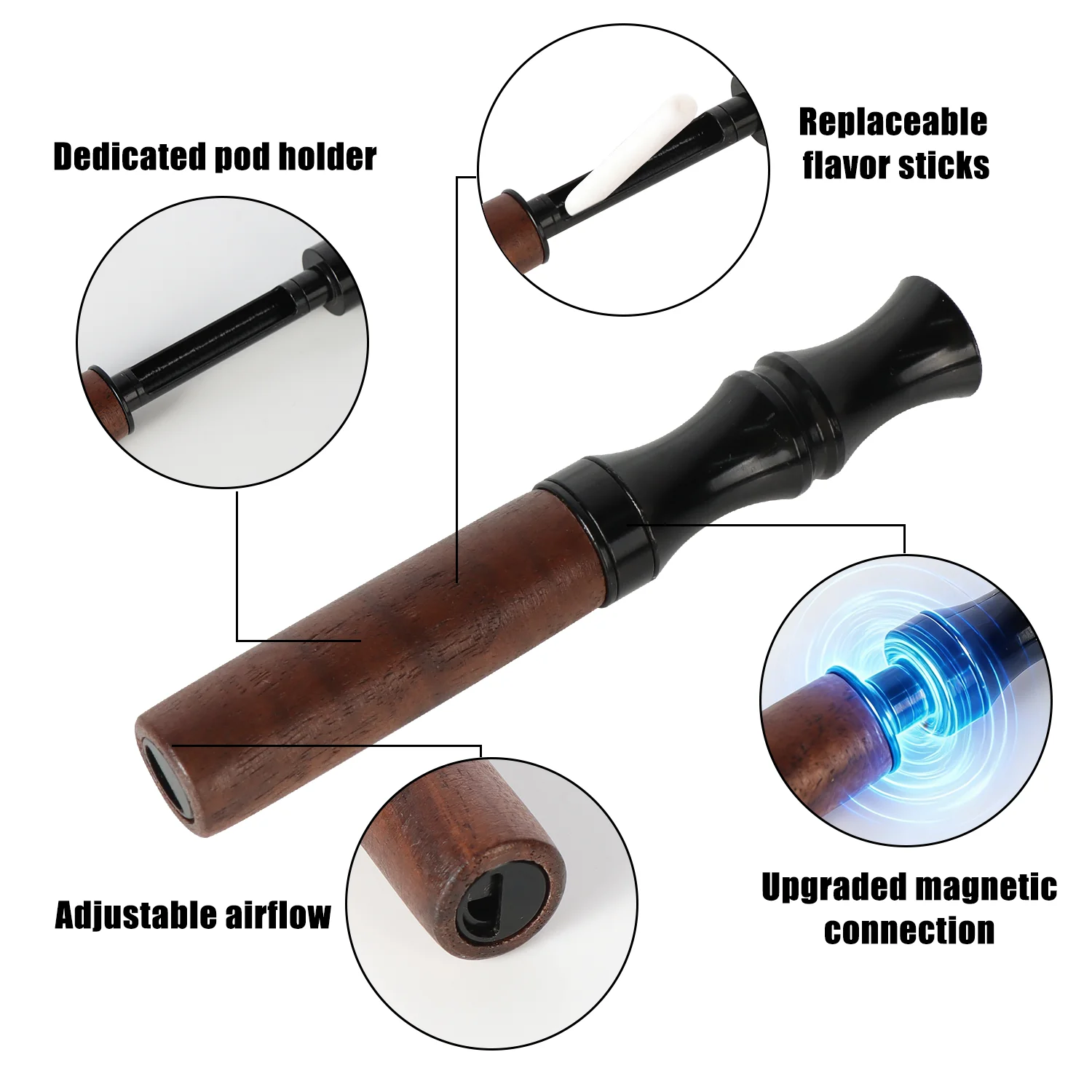 Upgraded Magnetic Natural Oral Stick Plant Aroma Replacement Core Breathing Soothing Tool For Daily Office Driving Travel Use view 2