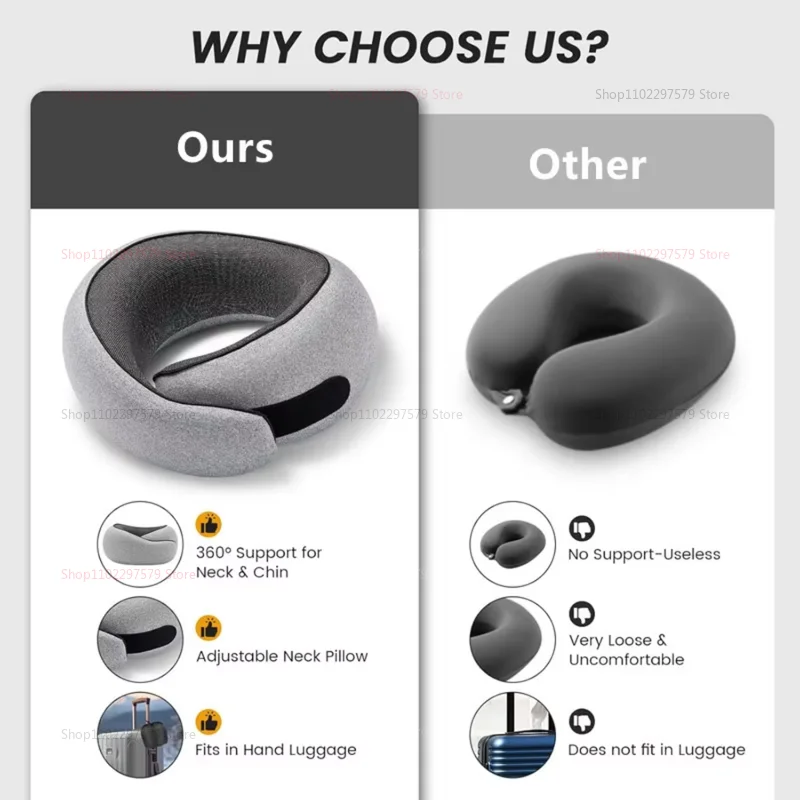Portable U-shaped Pillow Memory Foam Snail Pillow Soft Noon Break Sleep Pillows Travel Neck Support Travel Neck Pillow