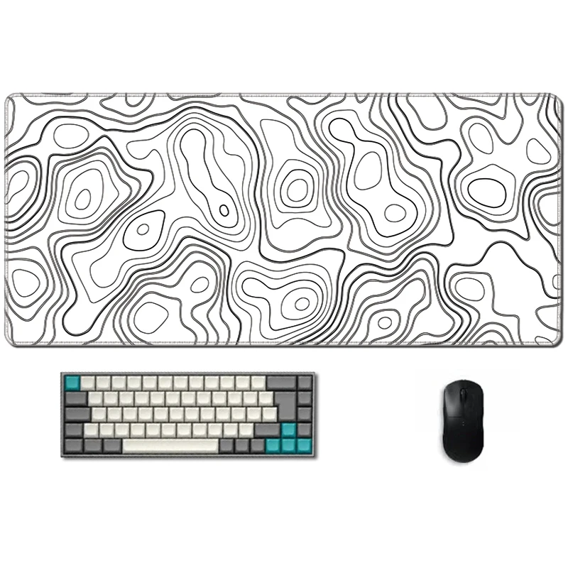 

Abstraction Topographic White And Black Mousepad Large Gamer Mouse Pad 900x400 Professional Speed Keyboard Deskmat Mouse Carpet