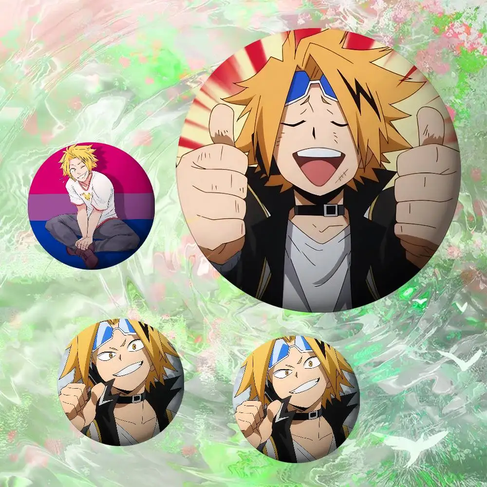 Anime Denki Kaminari Cartoon Badges Peripheral Lapel Pins Tinplate Round Brooch For Shoulder Bag Accessories Souvenir Gifts