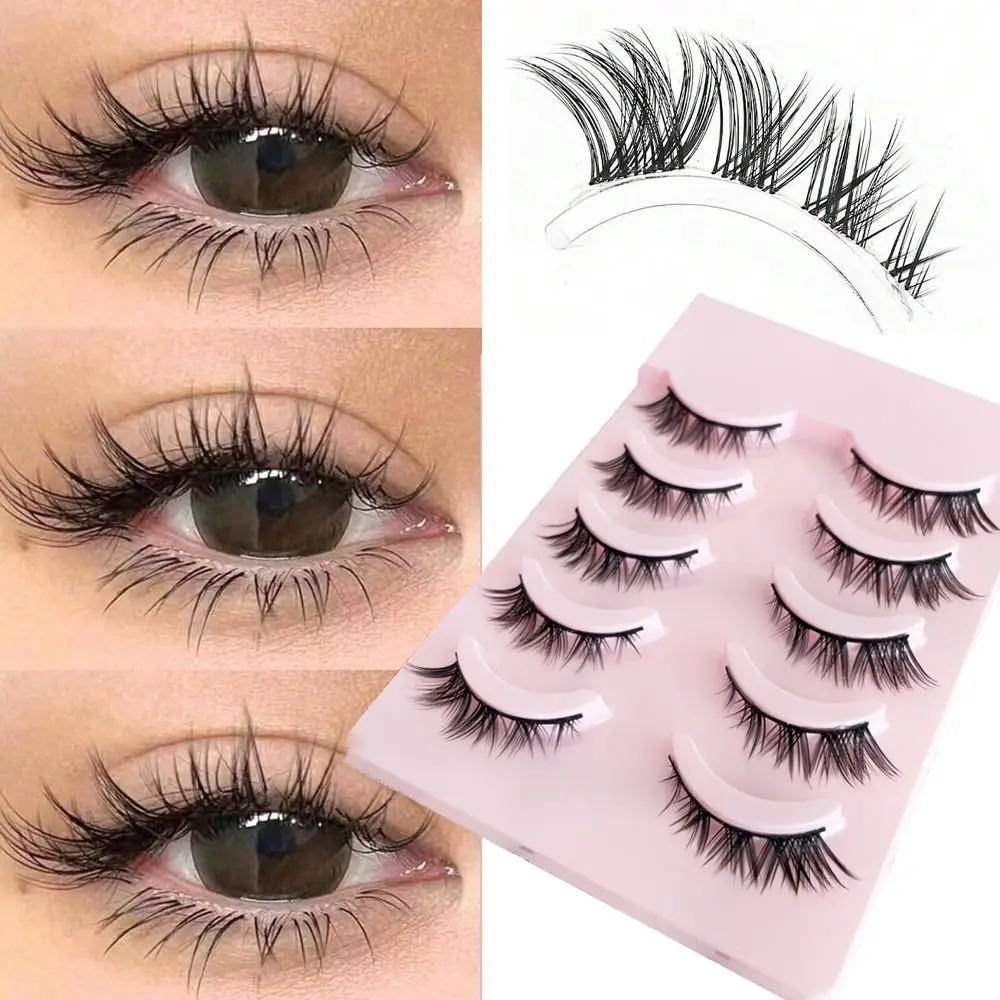 Wispy Fluffy False Eyelashes Handmade Reusable Multilayers Cross Long Lashes Natural Long 3D Messy Fake Lashes Eye Makeup Tools