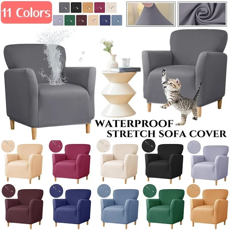 

Water Repellent Club Armchair Cover Stretch Sofa Slipcover Relax Single Small Chair Seater Couch Covers for Home Living Room