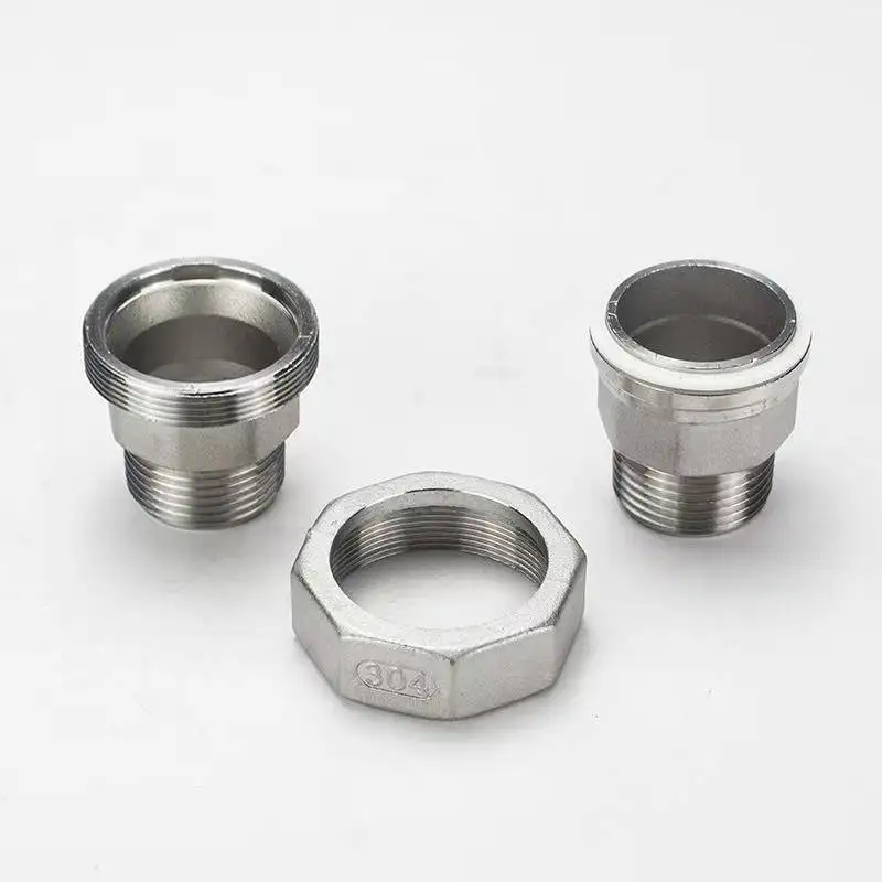 Unión de rosca externa de acero inoxidable 304/316L Unión plana Unión de rosca externa doble rosca externa