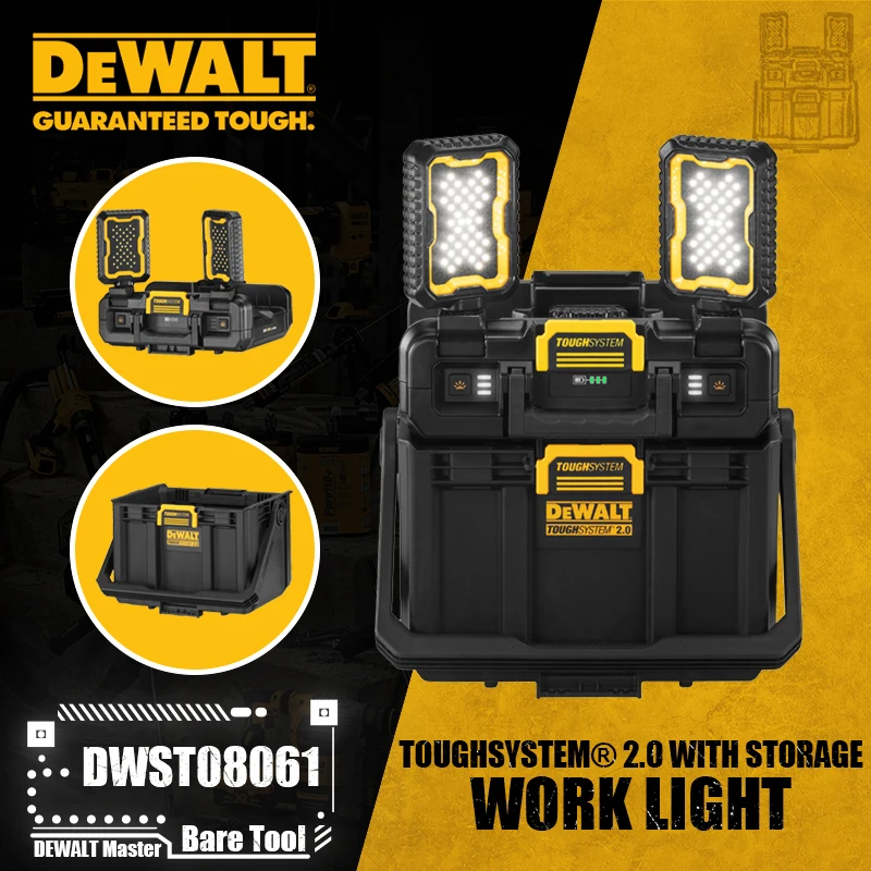 DEWALT DWST08061 TOUGHSYSTEM® 2.0 Adjustable Work Light With Storage 4000LM 20V Lithium Power Tools