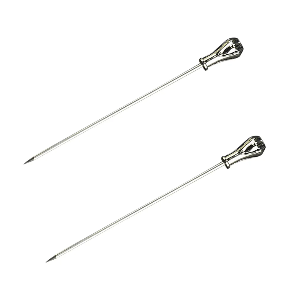 

2pcs Cocktail Sticks Picks for Party Cake Decor Fruit Bowl Decoration Bar Tools Swizzle Stick Stainless Steel
