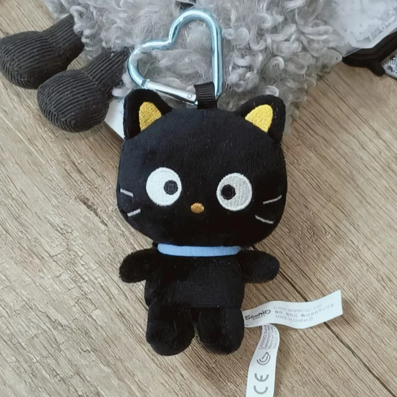 Sanrio Chokokyatto Metal Buckle Black Yellow Ear Plush Keychain Backpack Decoration Car Key Pendant Desktop Trinket Couple Gift