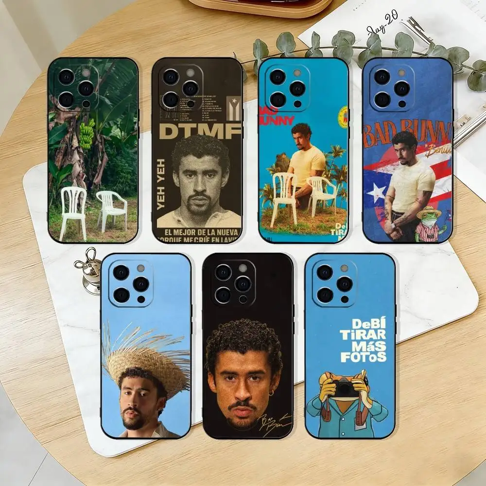 

Bad B-BunnyS d-DTMF Phone Case For iPhone 17,16,15,14,13,12,11 Plus,Pro Max,XS,Soft Silicone Black Cover