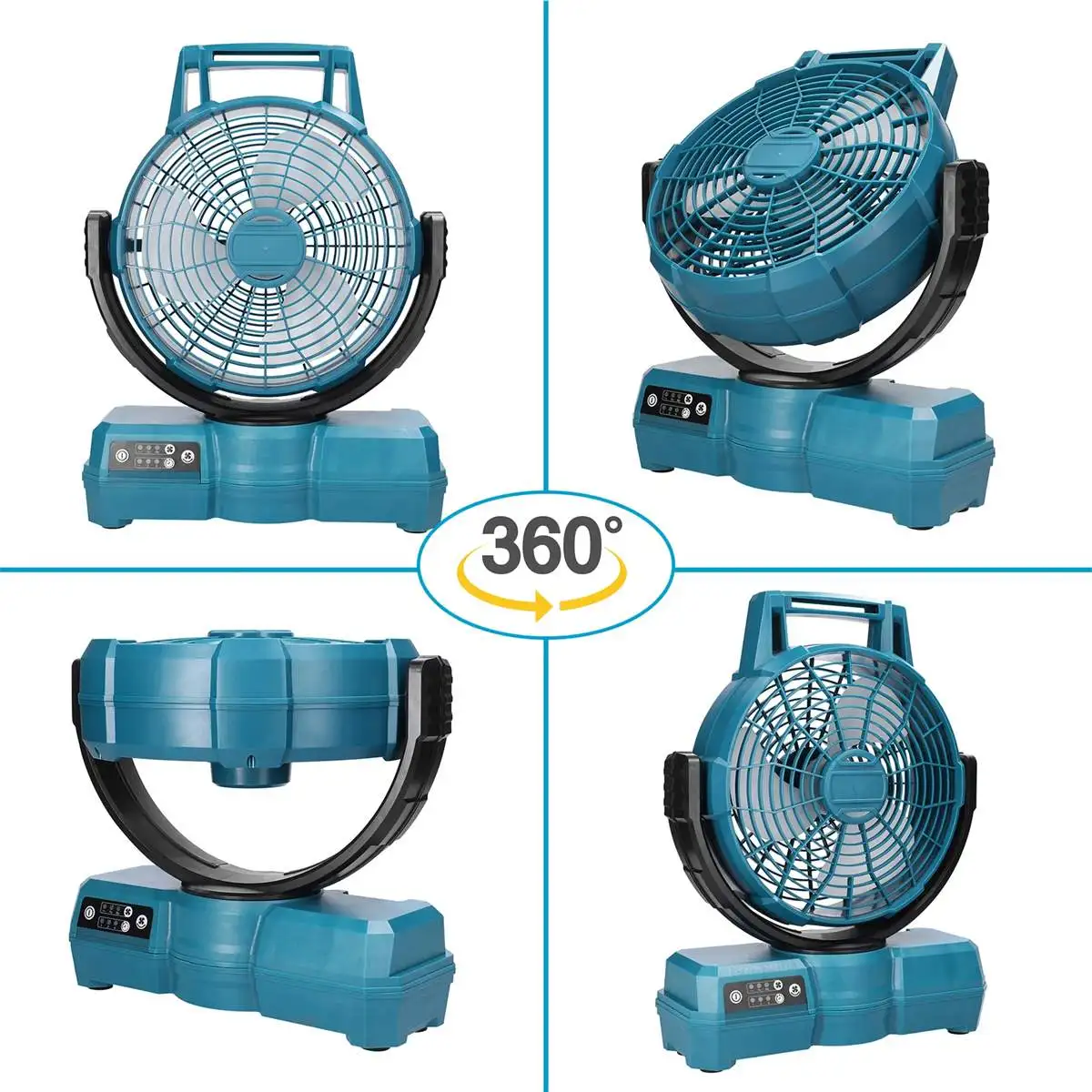 Imagem -06 - Ventilador sem Fio Portátil para Makita Engrenagens de Vento Ajustáveis Bateria 20v Rotatable Summer Fans Funções de Ajuste do Tempo Long Time Use