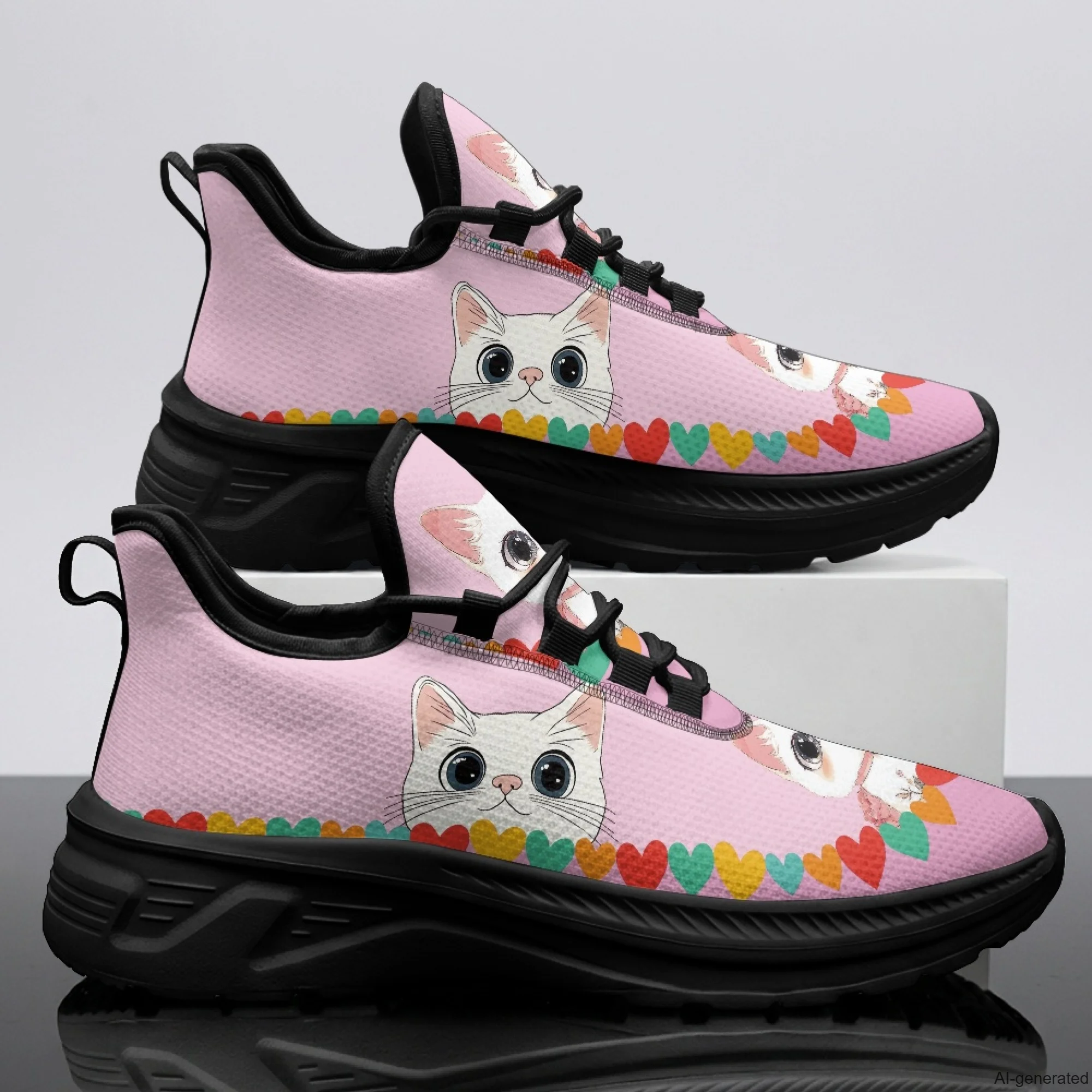 XIXIRIMIDO Womens Walking Shoes Nurse Shoes Nurse Sneakers Cat Print Tenis Masculino De Corrida Barefoot Shoes 35-48