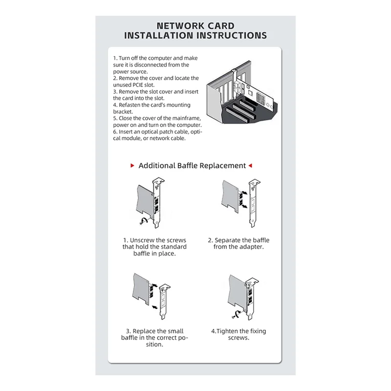 ABT-PCIE 10G SFP+ Network Card For Main Control,Full-Height Universal, 10G Rate, PCIE X8 Single SFP+ Network Card NIC