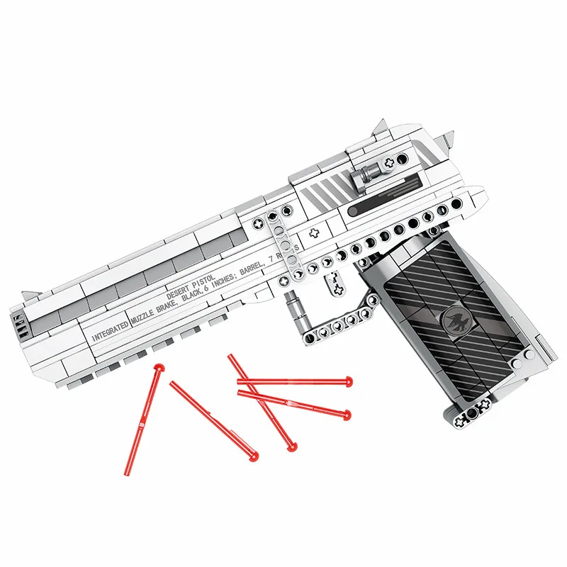 子供と大人のためのデザートイーグルビルディングブロック,ミリタリーゲーム,武器モデル,組み立てキット,おもちゃの贈り物,男の子