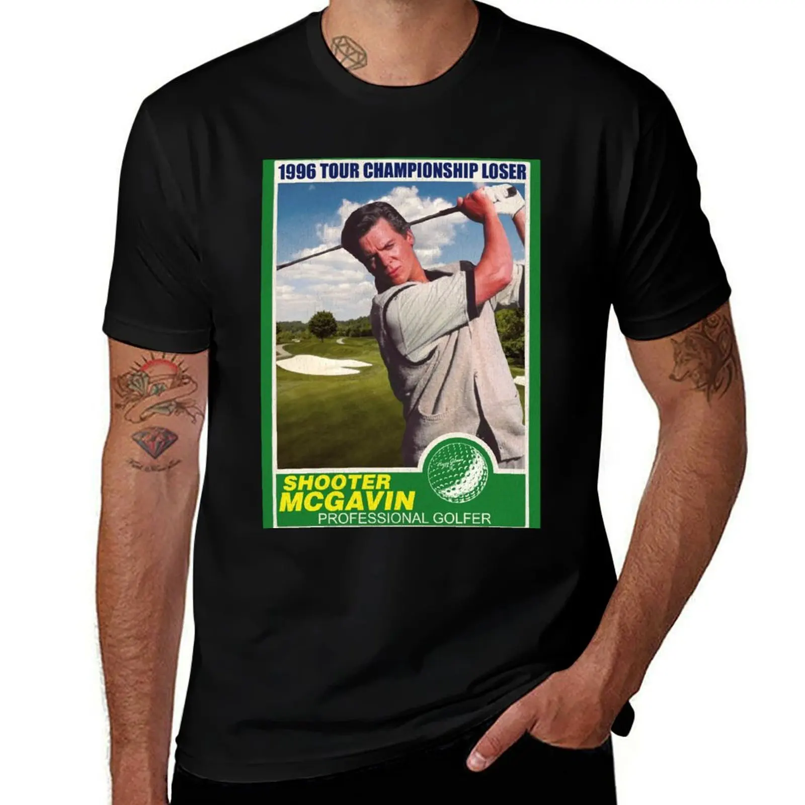 

Shooter McGavin Retro 1996 Tour Championship Trading Card T-Shirt Clothing cute tops heavyweights heavy weight t shirts for men