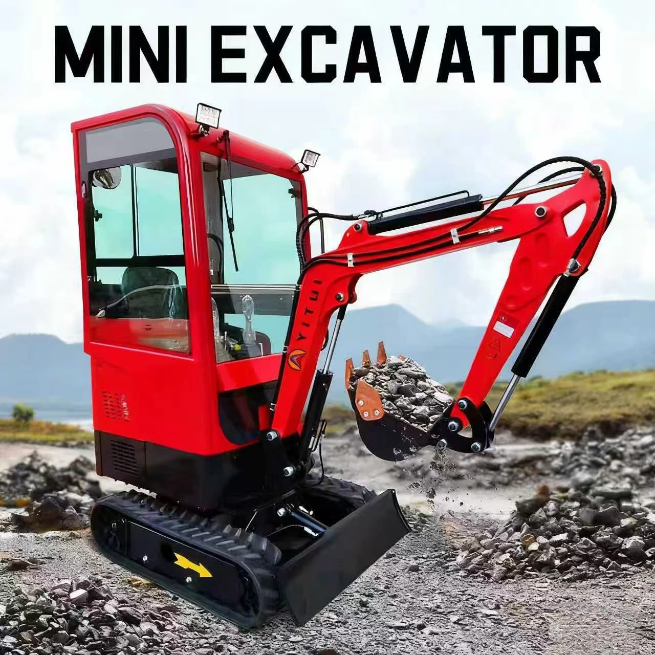 Europese standaard minigraafmachine Compacte kleine graafmachine Euro 5/EPA goedgekeurd hoog rendement voor tuin en constructie aangepast