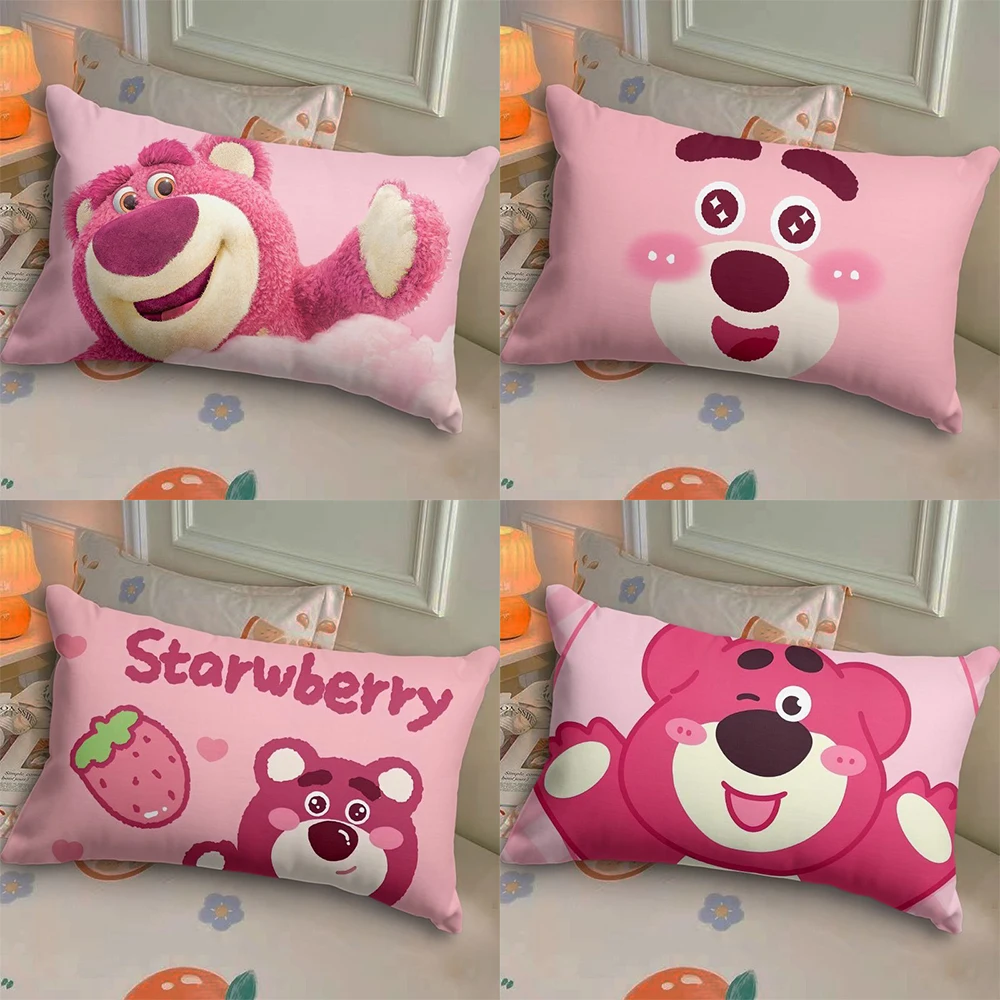 Disney Toy Story Strawberry Bear Pillowcase Cute Cartoon Kids Student Room Sleeping Pillowcase Sand Home Bedroom Room Decoration