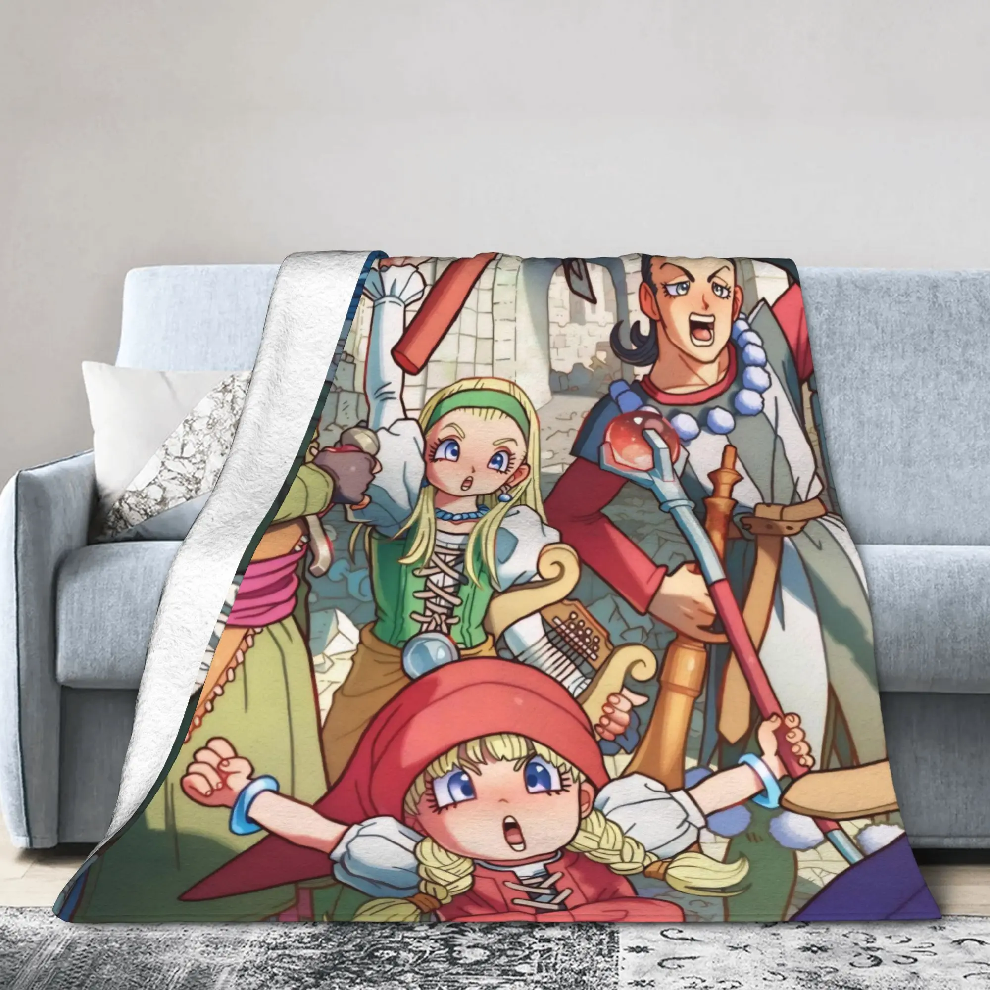 Dragons Quests Game Blanket Anlace Hero Erdrick Slime Flannel Novelty Warm Throw Blanket for Bedding Lounge Spring Autumn