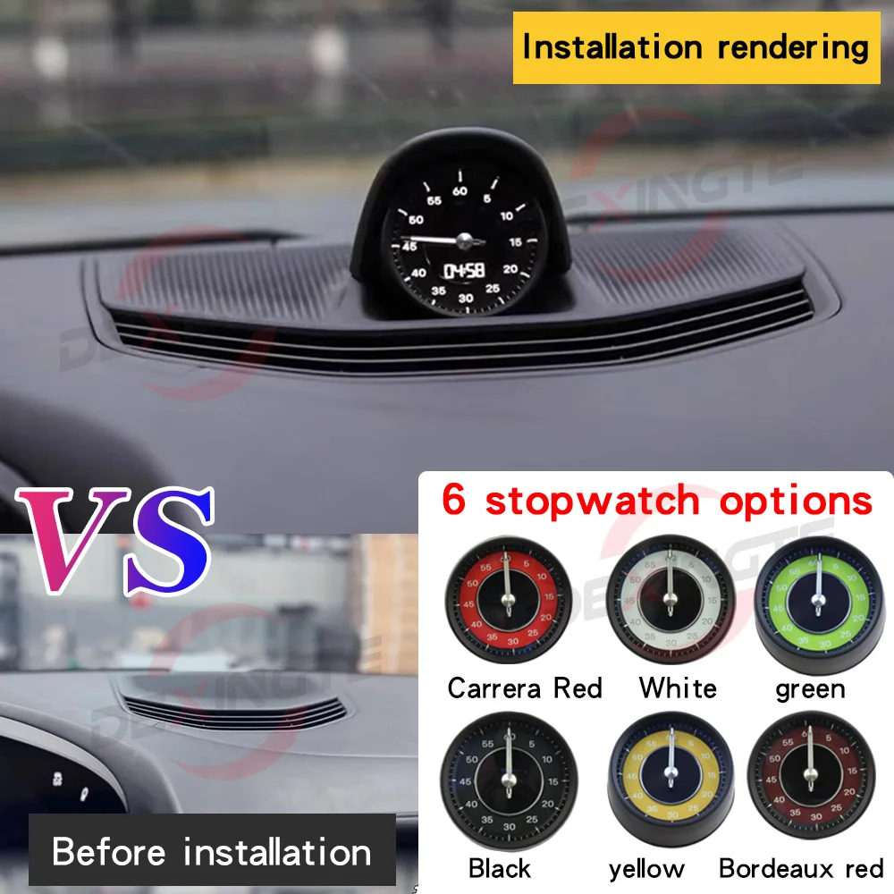 Car Stopwatch for Porsche Taycan 9J1 StopWatch 2019-2023 Instrument Panel Cover Dashboard Clock Compass Sport Chrono Clock