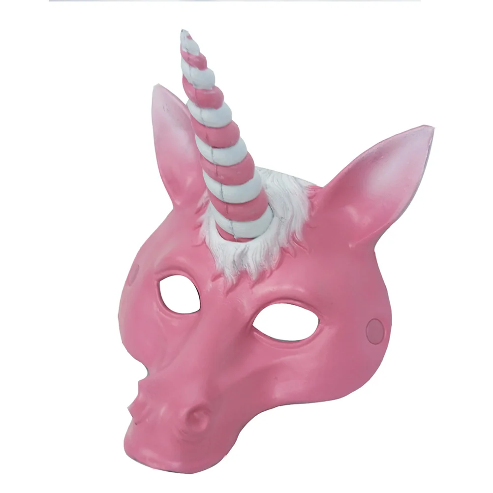 

1Pcs Unicorn Mask Halloween PU Foam Pink 3D Stereoscopic Head Cover Cosplay Masquerade Party Supplies Unicorn Mask