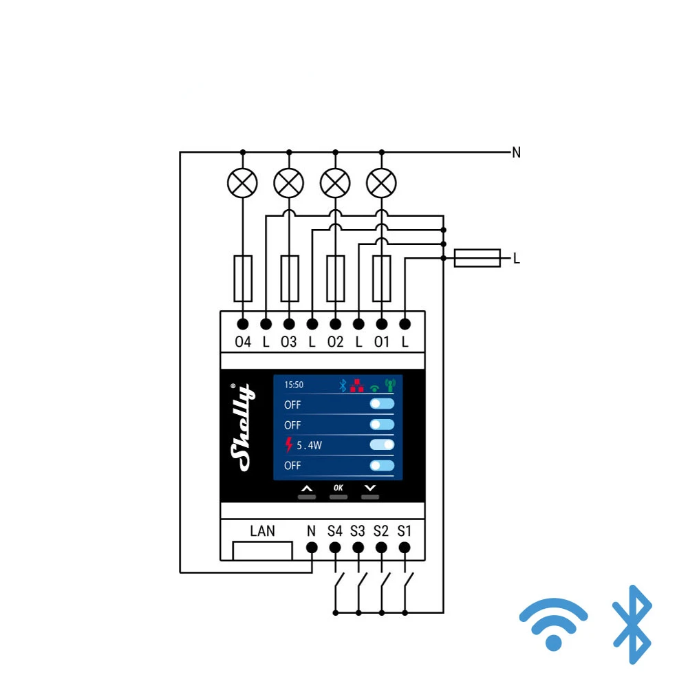 Pro 4PM High Power Switch Control Low Consumption Temperature Protection Smart Relay Switch