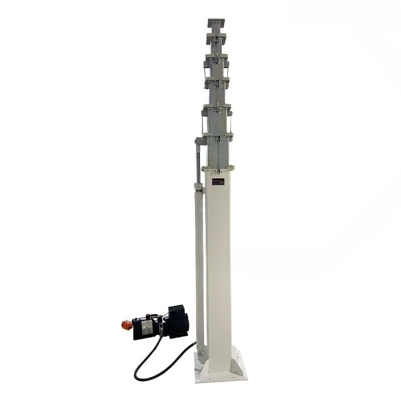 Self-standing hydraulic lifting rod can be installed on the vehicle with a 3-12 meter high camera antenna supporting the mast
