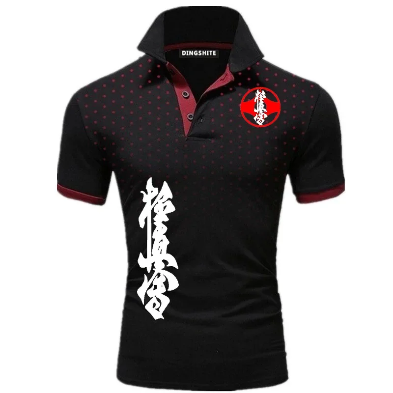 Summer luxury 30% cotton men\'s POLO shirt kyokushin Japanese Taekwondo POLO shirt High-Quality 3D gradient Loose Tees