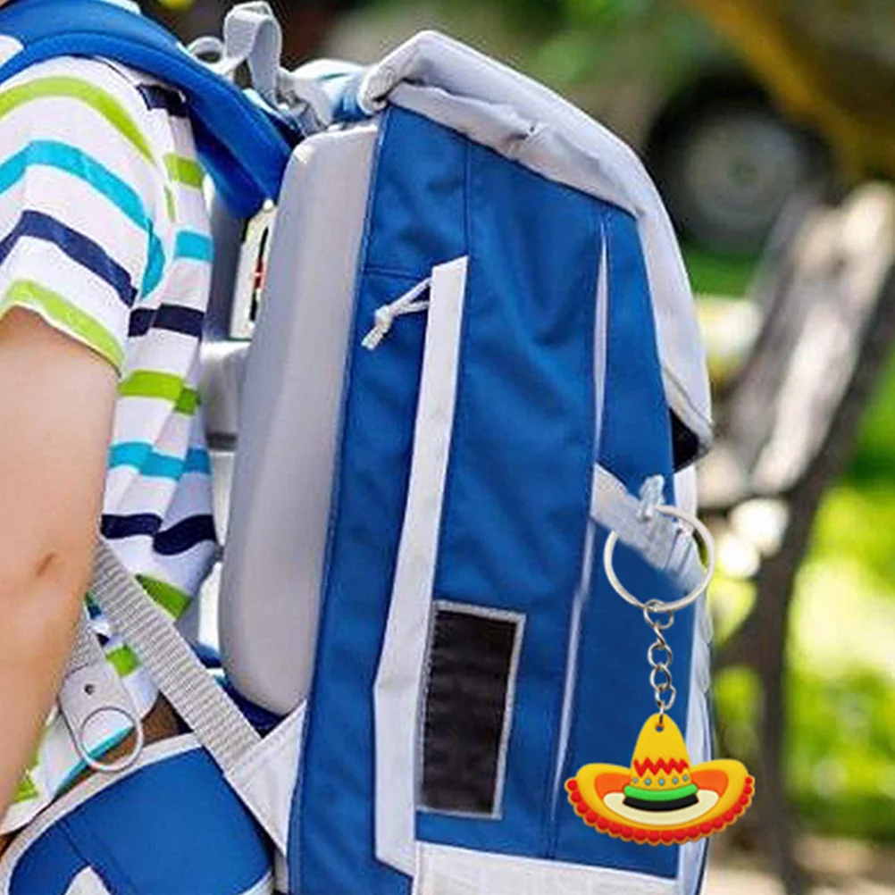 

12pcs Mexican Fiesta Party Keychains Cartoon Bag Key Rings Luggage Pendants Decorations mexican keychain