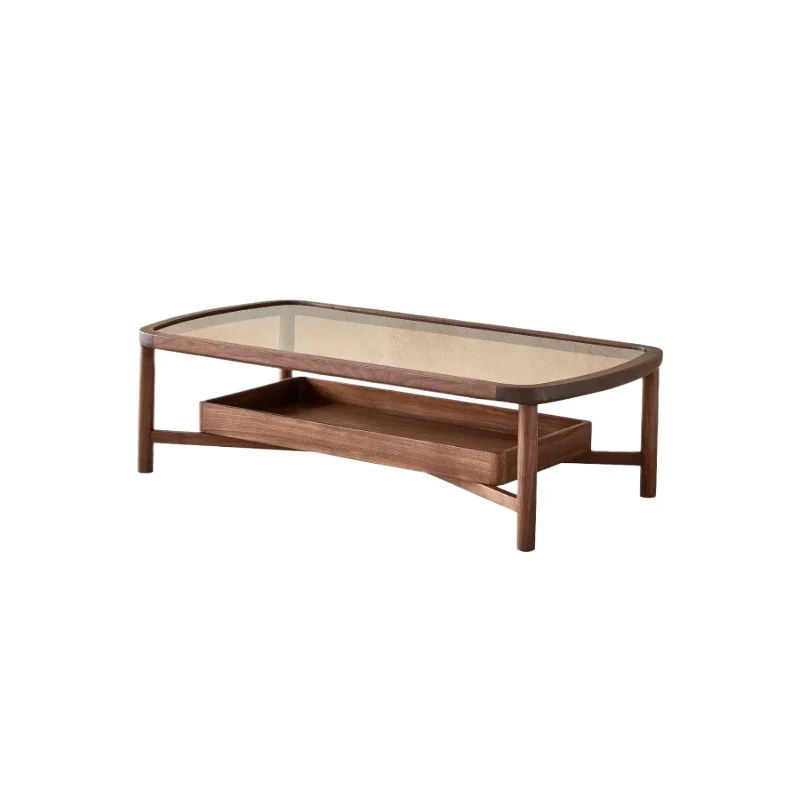 LLMM glass coffee table Italian minimalist solid wood coffee table living room home coffee table