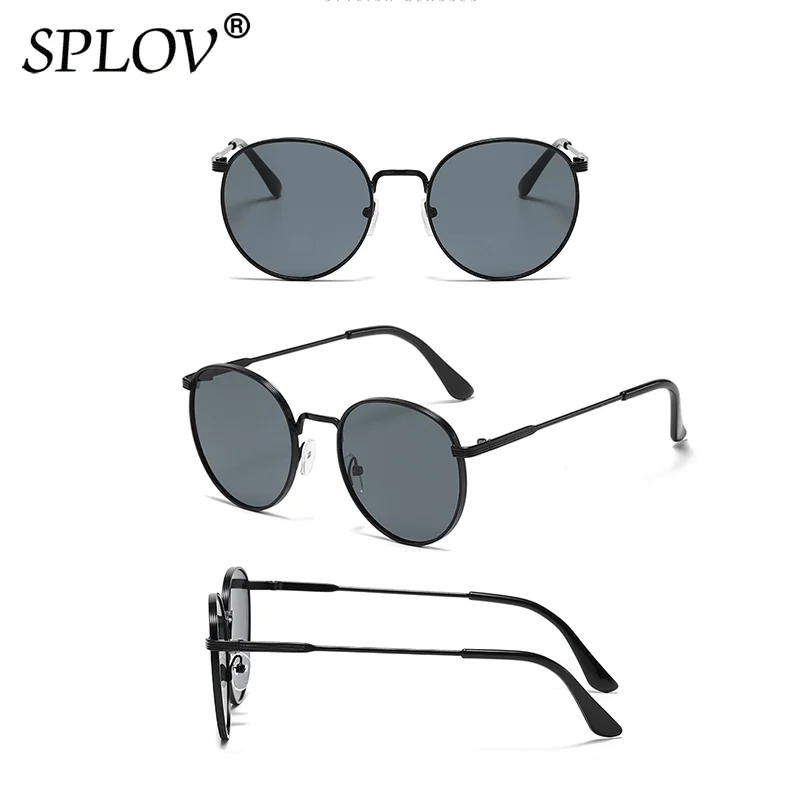 Retro Round Punk Sunglasses Men Women Vintage Style Metal Frame Colorful Lens Sun Glasses Fashion Eyewear Gafas sol mujer UV400