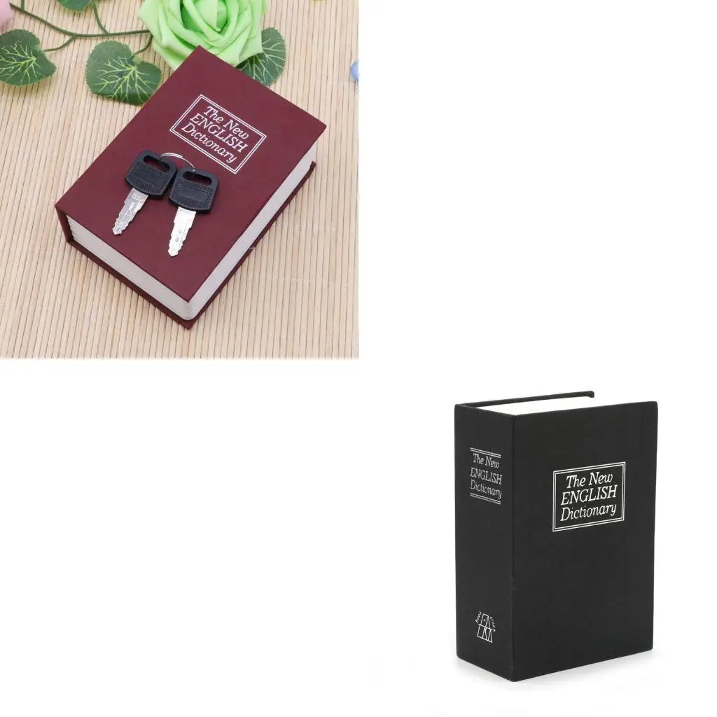 Caja seguridad para libros desvío, caja para ahorrar dinero, caja dinero con forma diccionario bloqueable realista,