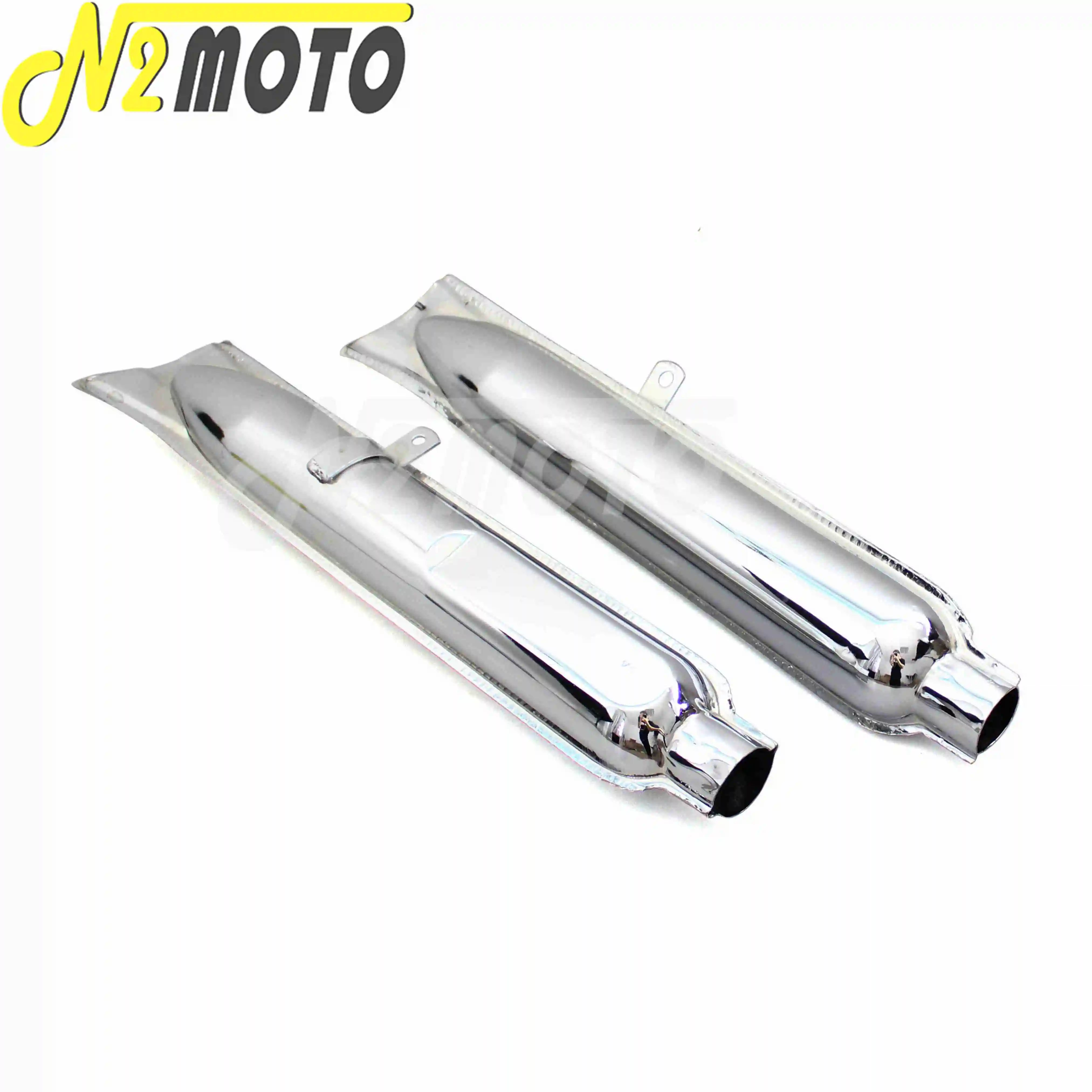 Motorcycle Chrome Front & Rear Retro 750cc Exhaust Muffler Pipes 24/32 HP Engine Part for BMW Ural K750 M1 M72 R71 R12 Fishtail