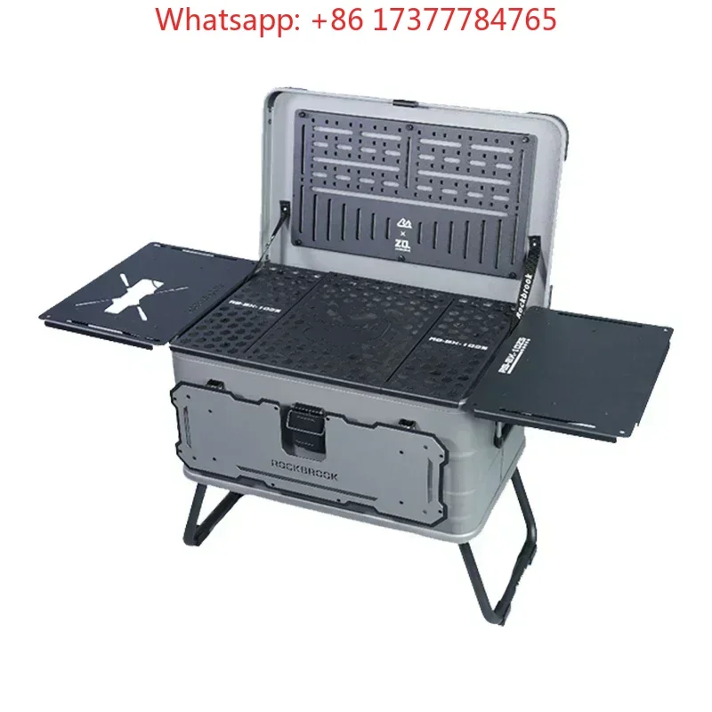 Outdoor Modified Box Camping Storage Box Large Aluminum Box Foldable Portable  Capacity with Tripod Travel