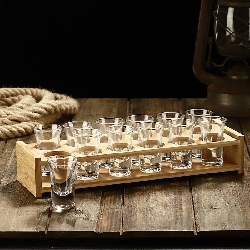 

Bamboo Bullet Cup Holder Whiskey Glass Holder Liquor Cup Ra Storage Set Single Cup Stand Dining Utensils Organizer